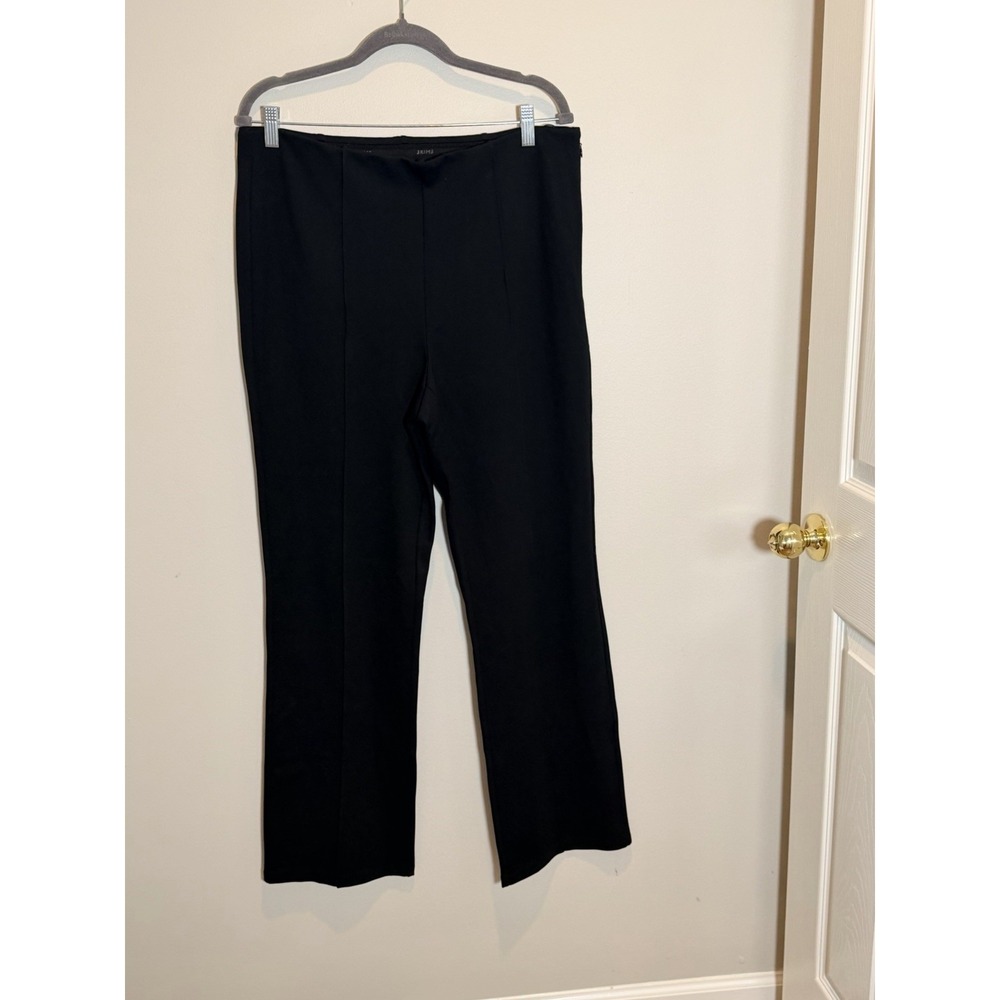 SKIMS Black Stretch Knit Dress Pants Women's 2X Straight Leg High Rise Zip